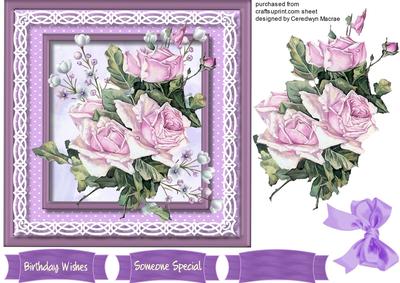 Lovely Lilac Roses on Celtic Lace , 1
