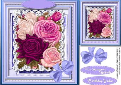Beautiful Roses on Butterfly Lace