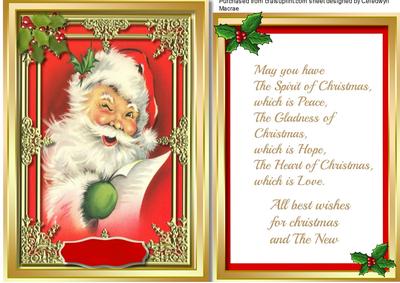 Lovely Topper with Santa and Verse