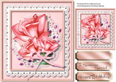 Beautiful Roses on a Lace Mat 
