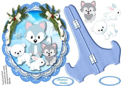Plate and Stand , Artic Fox and Friends