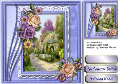 Beautiful Country Scene with Roses 