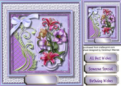 Beautiful Bouquet of Flowers on Lace 