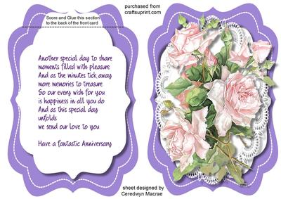 Tent Card , Anniversary with Verse 