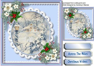 Beautiful Christmas Scene in Blue 