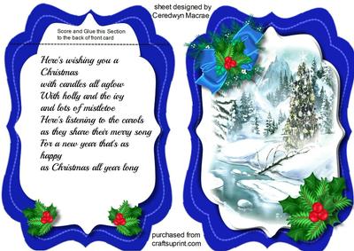 Tent Card with Snow Scene Ad Verse 3