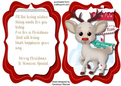 Tent Card , Rouldoff at the North Pole , with Verse 