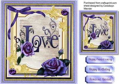 Lovely Deep Lilac Roses and Love 