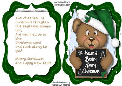 Have a Beary Merry Christmas ( Green ) 