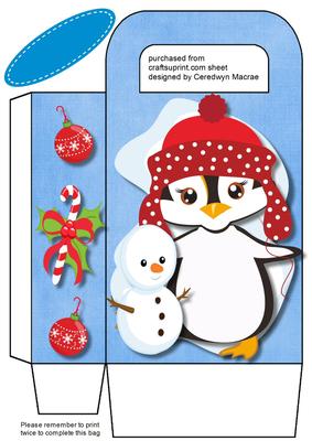 Gift Bag, the Penguin and Snowman 