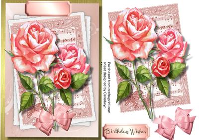 Lovely Pink Roses on Sheet Music 