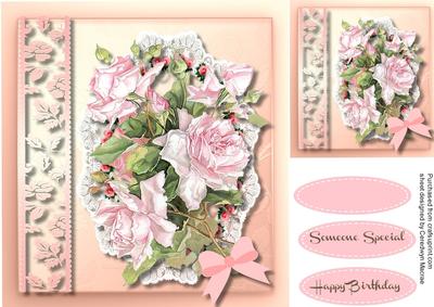 Beautiful French Roses on Lace
