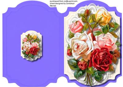 Print, Cut, and Fold, Mixed Roses on Lace 