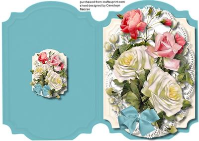 Cut, and Fold with White and Pink Roses 