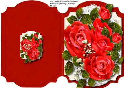 Cut, and Fold Beautiful Red Roses for Love .