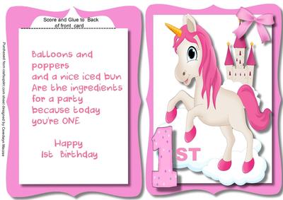 Tent Card 1st Birthday , Little Unicorn