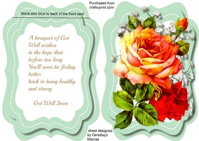 Tent Card , Get Well Soon Wirhes with Verse 