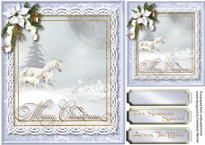 Beautiful Unicorns in the Winter Snow 