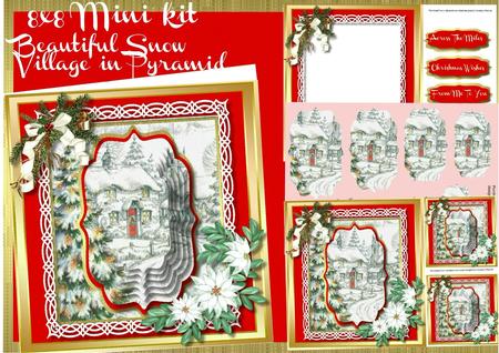 8x8 Mini Kit , Beautifuol Snow Village in Pyramid 