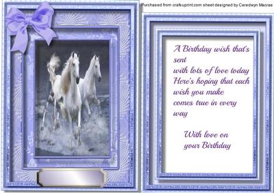 Beautiful Horses at the Gallop, with Verse 