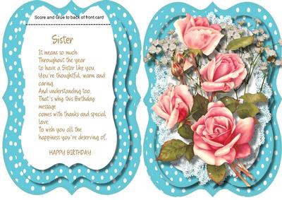 Tent Card , with Verse , Sister
