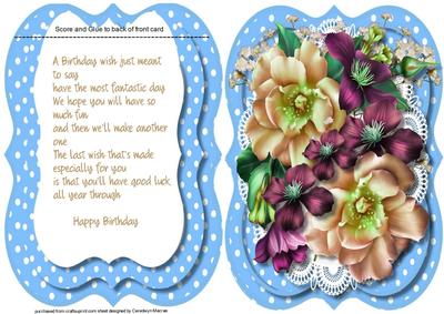 Tent Card , with Birthday Verse 