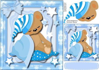 Lovely Little Sleey Time Bear Blue 