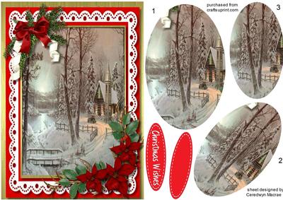 A5 Christmas Scene in Pyramid 