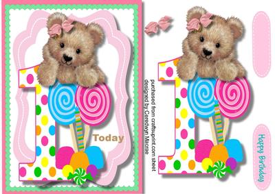 Little Fuzzy Bear Girls 1st Birthday 