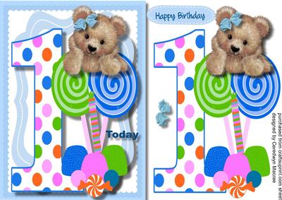Fuzzy Bears First Birthda Wish Boy