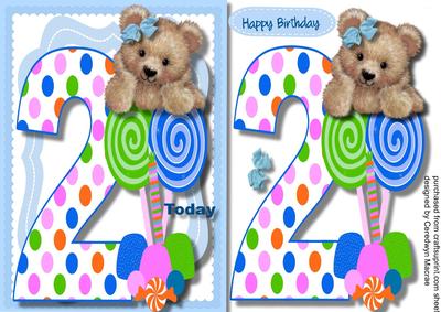 Fuzzy Bears 2nd Birthday Wish Boy 