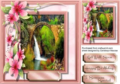 Beautiful Waterfall Under the Bridge 