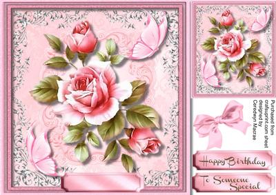 Beautiful Roses and Pink Butterfly's 
