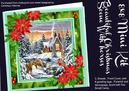 8x8 Mini Kit Beautiful Christmass Scene with Horses