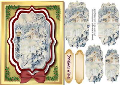 Lovely Triple Bracket with Christmas Scene 