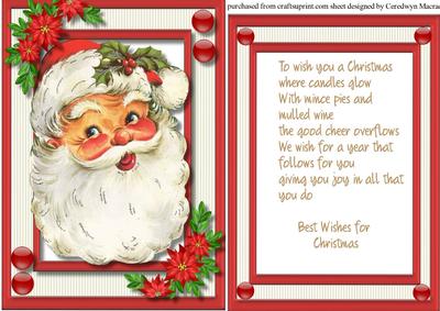Lovely Topper with Verse, Jolly Sants