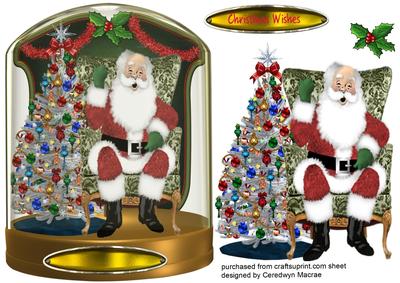 Lovely Snow Globe , Santa's Rest Time