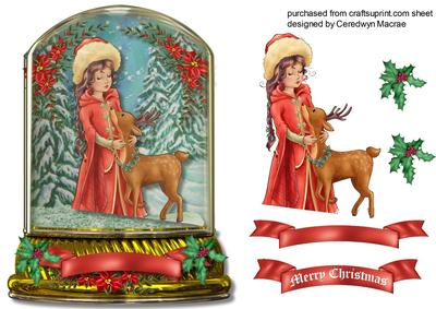 Lovely Holy Girl in a Snow Globe 
