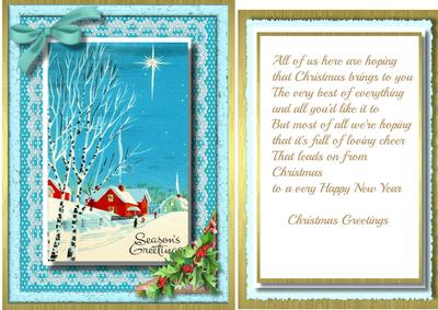 Christmas Greeting , Topper with Verse 