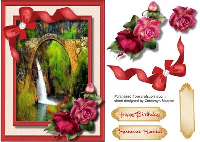 Vibrant Roses and Beautiful Waterfal
