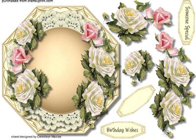 Beautiful Octagonal, with White and Pink Roses