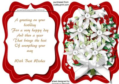 Tent Card with Verse Beautiful Fantasy Flowers
