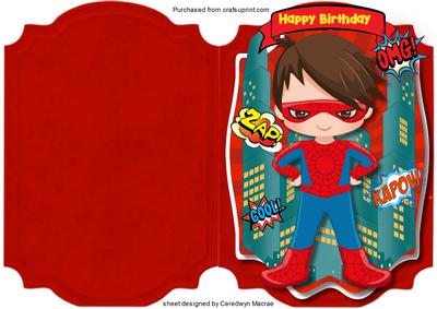 Print, Cut, and Fold, Birthday Spiderboy 