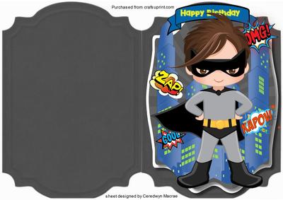 Print, Cut , and Fold Birthday Batboy