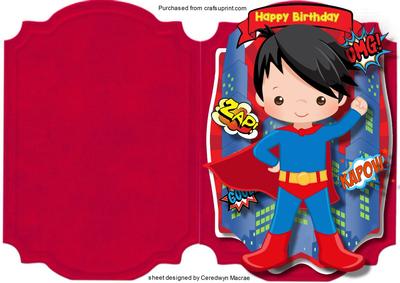 Print, Cut, and Fold, Birthday, Superboy