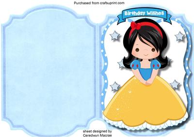 Print, Cut, and Fold , Little Birthday Princess 1