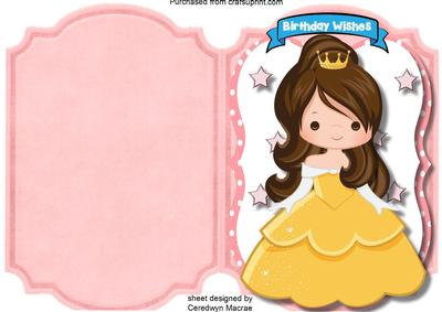 Print, Cut and Fold, Little Birthday Princess, 2