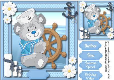 Sailor Bear and His Ships Wheel 