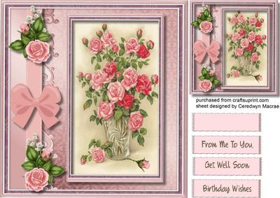 Beautiful Vase of Pink Roses 