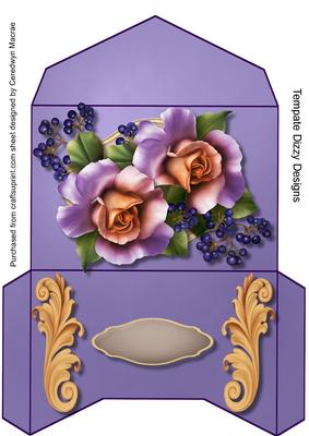 Lovely Gift Wallet , Lilac Roses and Berrys 